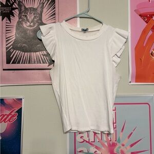 Blue Rain Ivory Ruffle Sleeve Blouse